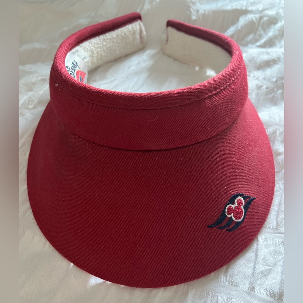 Red Visor with Embroidered Disney Cruise Logo